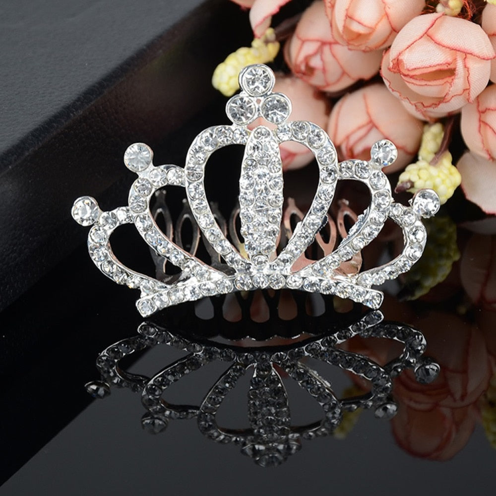 Wedding Bridal Princess Crystal Tiara Prom Hair Crown Veil Headband Pageant Comb