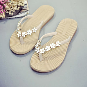 Tiny Flowers Flip Flops Women Beach Slippers 2017 Summer Shoes Fashion Women's Slippers Ladies Flip Flops Brand Non-slip ZH2256