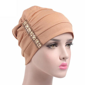 2017 New Arrival Sequins Women Hat Beanie Scarf Turban Head Wrap Cap