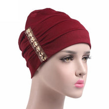 Load image into Gallery viewer, 2017 New Arrival Sequins Women Hat Beanie Scarf Turban Head Wrap Cap