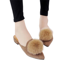 Load image into Gallery viewer, HEE GRAND Woman Mules Spring and Autumn Pumps Flock Vamp Shoes with Wool Balls  Women&#39;s Shoes XWD6097