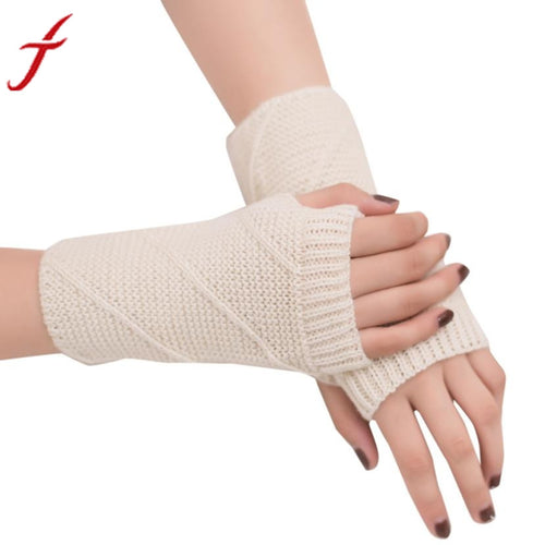 Feitong Winter Gloves Women Mitten Warmer Fingerless Girl Knitted Arm Gloves Soft Female Outdoors Winter Knitting 11 Colors#3