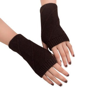 Feitong Winter Gloves Women Mitten Warmer Fingerless Girl Knitted Arm Gloves Soft Female Outdoors Winter Knitting 11 Colors#3