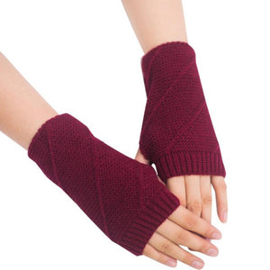 Feitong Winter Gloves Women Mitten Warmer Fingerless Girl Knitted Arm Gloves Soft Female Outdoors Winter Knitting 11 Colors#3