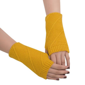 Feitong Winter Gloves Women Mitten Warmer Fingerless Girl Knitted Arm Gloves Soft Female Outdoors Winter Knitting 11 Colors#3