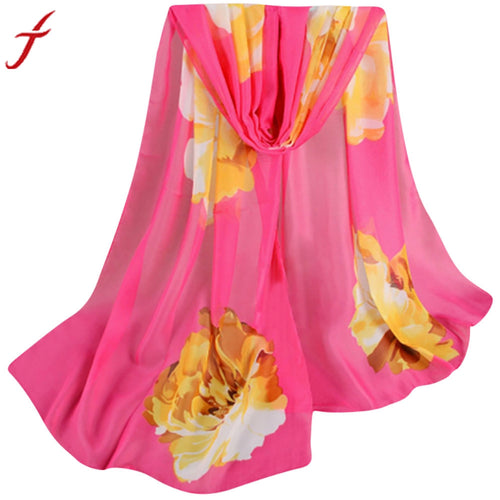 Fashion Chiffon Scarf 2017 Autumn Spring Lady Women Floral Prints Shawl Female Pashmina Blanket Wraps135cm-175cm