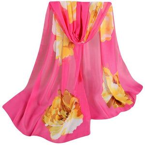 Fashion Chiffon Scarf 2017 Autumn Spring Lady Women Floral Prints Shawl Female Pashmina Blanket Wraps135cm-175cm