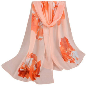 Fashion Chiffon Scarf 2017 Autumn Spring Lady Women Floral Prints Shawl Female Pashmina Blanket Wraps135cm-175cm