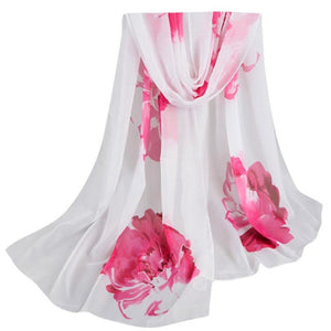 Fashion Chiffon Scarf 2017 Autumn Spring Lady Women Floral Prints Shawl Female Pashmina Blanket Wraps135cm-175cm