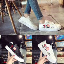 Load image into Gallery viewer, Women Sport Runn Sneakers Embroidery Flower Shoes Leisur Shoes Small White Shoes