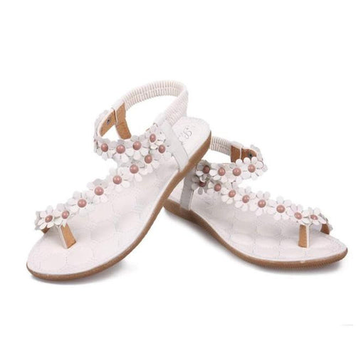 Summer Bohemia Sweet Beaded Sandals Clip Toe Sandals Beach Shoes