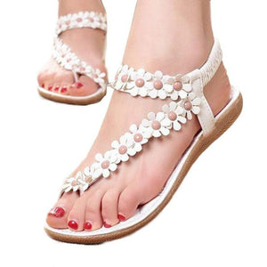 Summer Bohemia Sweet Beaded Sandals Clip Toe Sandals Beach Shoes