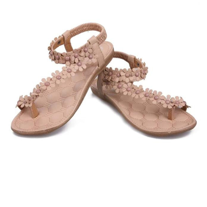 Summer Bohemia Sweet Beaded Sandals Clip Toe Sandals Beach Shoes