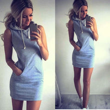 Load image into Gallery viewer, Fashion Womens Summer Casual Sleeveless Hoody Dress