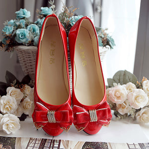 Spring Autumn Toe Flat Heel Bow Tie Shoes Women Fashion Women's Flat Shoes