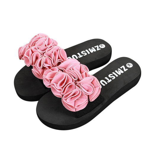 Women Flower Summer Sandals Slipper Indoor Outdoor Flip-flops Beach Shoes