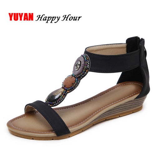 New 2018 Summer Shoes Women Sandals Bohemia Beach Sandals Sweet Ladies Brand Shoes Plus Size 42 ZH2575