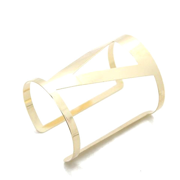 Geometric Cuff Gold Bangle