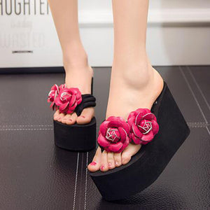 HEE GRAND 2018 New Arrive Women's Slides Flower Decoration Fashion Slippers Women Slip-on Causal Shoes for Vacation XWT1103