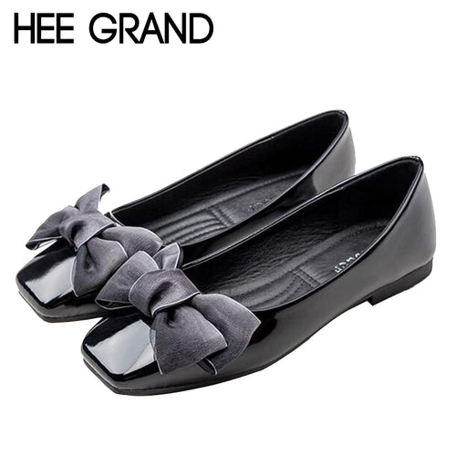 HEE GRAND 2018 New Arrival Women Flats Bowknot Decoration Women Causal Fashion Oxfords Elegant Mujer Shoes XWD6721