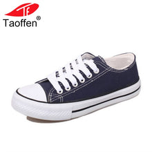 Load image into Gallery viewer, TAOFFEN Women Vulcanized Shoes Lace Up Female Shoes Round Toe Concise Students Women Shoes For Vacation Footwear Size 35-39