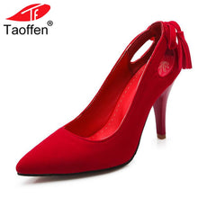 Load image into Gallery viewer, TAOFFEN Spring/Autumn Women Red Wedding Shoes Woman Sexy Pointed Toe Slip-On Ladies Party High Heels Pumps Size 28-52 P24211