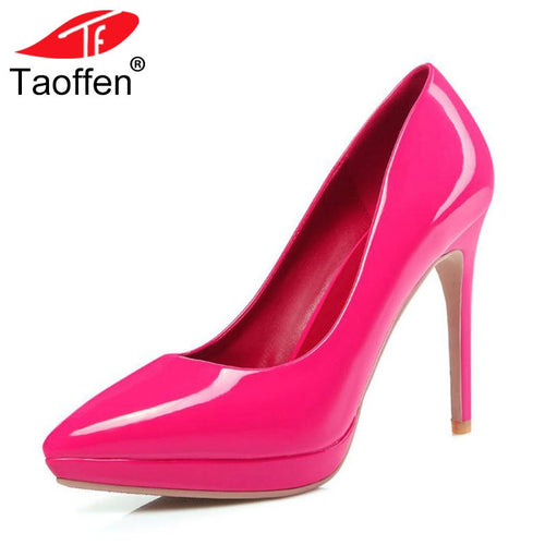 TAOFFEN Women High Heel Shoes Sexy Pointed Toe Thin Heels Pumps Ladies Wedding Party Shoes Platform Heels Shoes Size 34-39