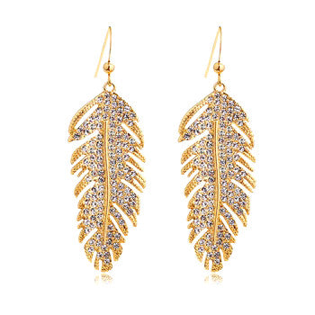 Stunning Gold Feather Earring