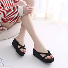 Load image into Gallery viewer, Women&#39;s Summer Fashion Slipper Flip Flops Beach Wedge Thick Sole Heeled Shoes