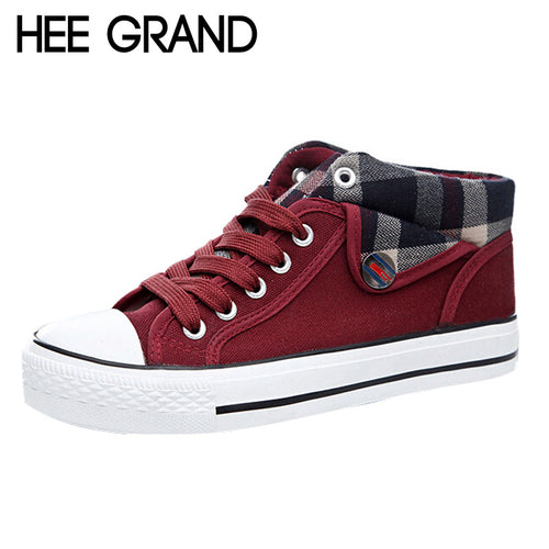 HEE GRAND Size 35-40 Fashion Platform Spring Autumn Canvas Shoes Wedge Women Casual Shoes Woman XWC374