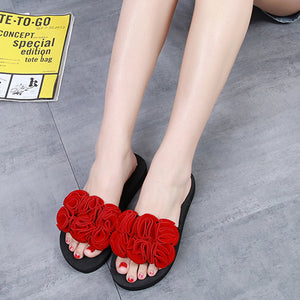 Women Flower Summer Sandals Slipper Indoor Outdoor Flip-flops Beach Shoes