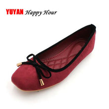 Load image into Gallery viewer, Fashion Women Boat Shoes Soft Single Shoes Women&#39;s Flats Plus Size Black Red A286