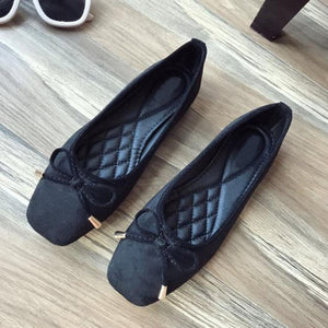 Fashion Women Boat Shoes Soft Single Shoes Women's Flats Plus Size Black Red A286