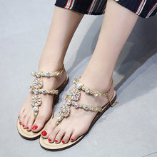 Load image into Gallery viewer, New 2018 Fashion Sandals Women Rhinestone Beach Flip Flops Ladies Brand Sandals Womens Summer Shoes Plus Size 42 ZH2652