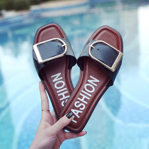 2018 Summer Shoes Women Beach Slippers Soft Leather Fashion Women's Slippers Ladies Brand Summer Shoes Soft Comfortable ZH2323