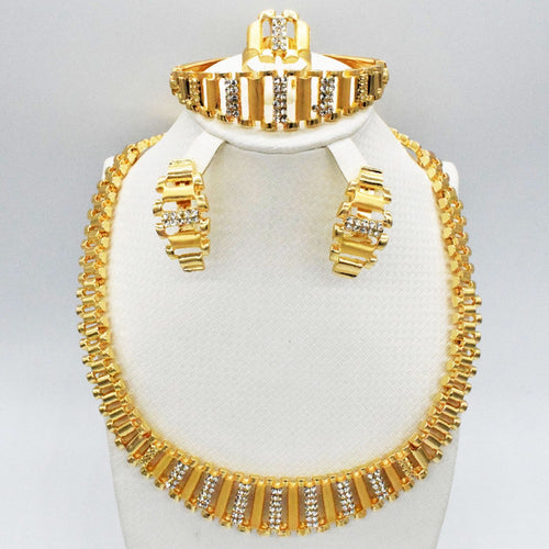 2018 New Brand Floating Boho Dubai Gold Color Jewelry Earrings Nigerian African Wedding Beads Bijoux Femme CZ Daimond Earrings