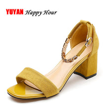 Load image into Gallery viewer, New 2018 Summer High Heel Sandals Women Heeled Shoes Elegant Women&#39;s Sandals Ladies Fashion Brand Shoes Thick Heels 7cm ZH2769