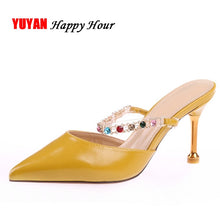 Load image into Gallery viewer, Women Shoes High Heel 2018 Pointed toe Sandals Pointed toe Summer Shoes Women&#39;s Sandals Sexy Ladies Thin Heel 10cm LX008