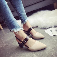 Load image into Gallery viewer, 2018 Summer Women Shoes High Heel Sandals Pointed toe Soft Leather Women&#39;s Sandals Ladies Brand High Heels 7cm LX018