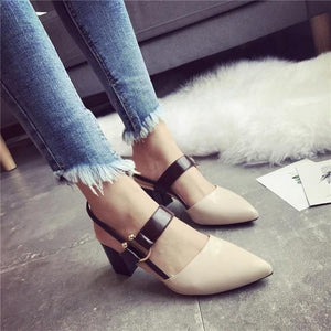 2018 Summer Women Shoes High Heel Sandals Pointed toe Soft Leather Women's Sandals Ladies Brand High Heels 7cm LX018