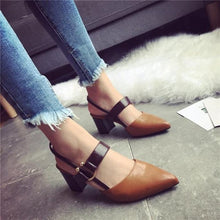 Load image into Gallery viewer, 2018 Summer Women Shoes High Heel Sandals Pointed toe Soft Leather Women&#39;s Sandals Ladies Brand High Heels 7cm LX018