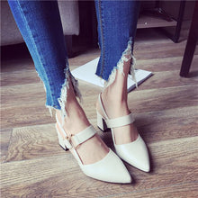 Load image into Gallery viewer, 2018 Summer Women Shoes High Heel Sandals Pointed toe Soft Leather Women&#39;s Sandals Ladies Brand High Heels 7cm LX018