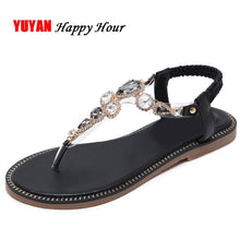 Load image into Gallery viewer, Fashion Rhinestone Sandals for Women Beach Shoes Flat Summer Shoes Ladies Brand Plus Size Women&#39;s Sandals ZH2895