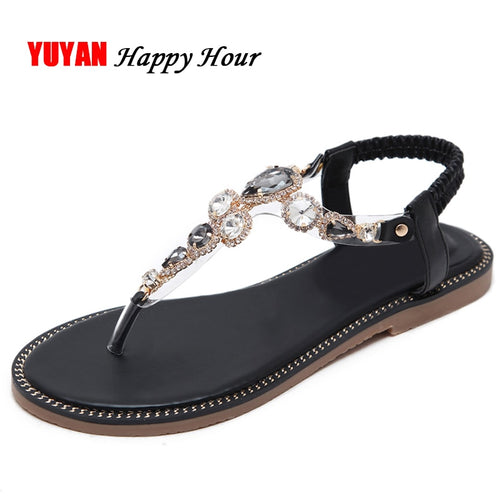 Fashion Rhinestone Sandals for Women Beach Shoes Flat Summer Shoes Ladies Brand Plus Size Women's Sandals ZH2895