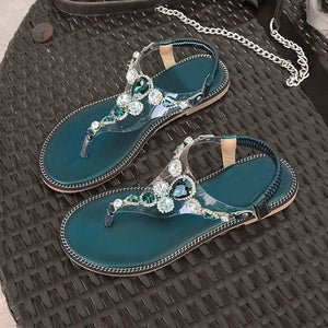 Fashion Rhinestone Sandals for Women Beach Shoes Flat Summer Shoes Ladies Brand Plus Size Women's Sandals ZH2895