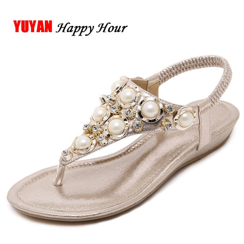 New 2018 Fashion Sandals for Women Flip Flops Pearl Soft Women's Sandals Ladies Brand Beach Summer Shoes ZH2817