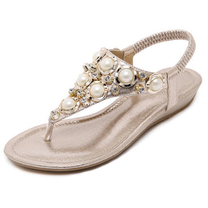 New 2018 Fashion Sandals for Women Flip Flops Pearl Soft Women's Sandals Ladies Brand Beach Summer Shoes ZH2817