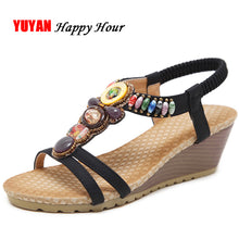 Load image into Gallery viewer, New 2018 Summer Sandals Women Wedges Shoes High Quality Women&#39;s Sandals Ladies Brand Shoes Wedge Heel 6cm Big Size 42 ZH2809