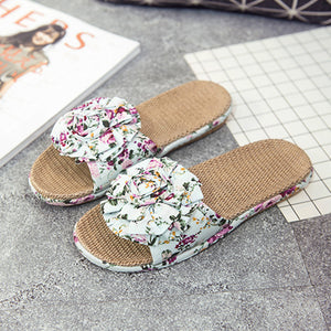 Fashion Flat Slippers Indoor Shoes Soft Comfortable Women's Slippers Ladies Brand Flowers Shoes  ZH2956