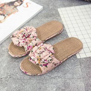 Fashion Flat Slippers Indoor Shoes Soft Comfortable Women's Slippers Ladies Brand Flowers Shoes  ZH2956